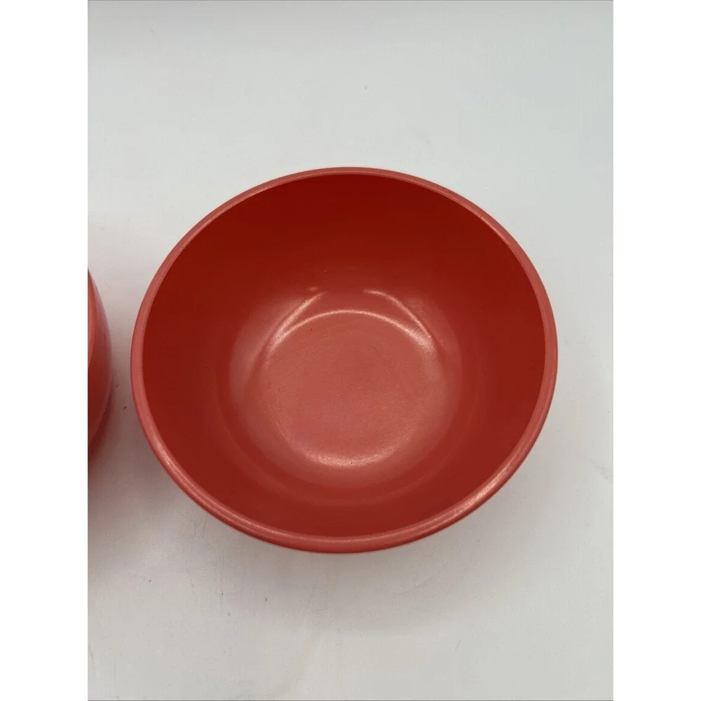 Hazel Atlas Small Bowls Set of 2 Pink Platonite Milk Glass Vtg Mid Century 5 in